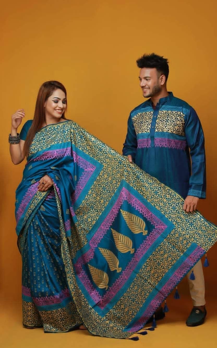 Occasional Dress, Couple Set, Matching Dress, Traditionally Dress for Sari & Panjabi