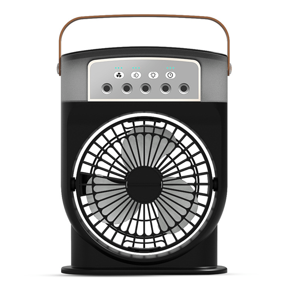 Rechargeable Air Cooler Mini Humidifier Fan With Mist Flow – Black Color