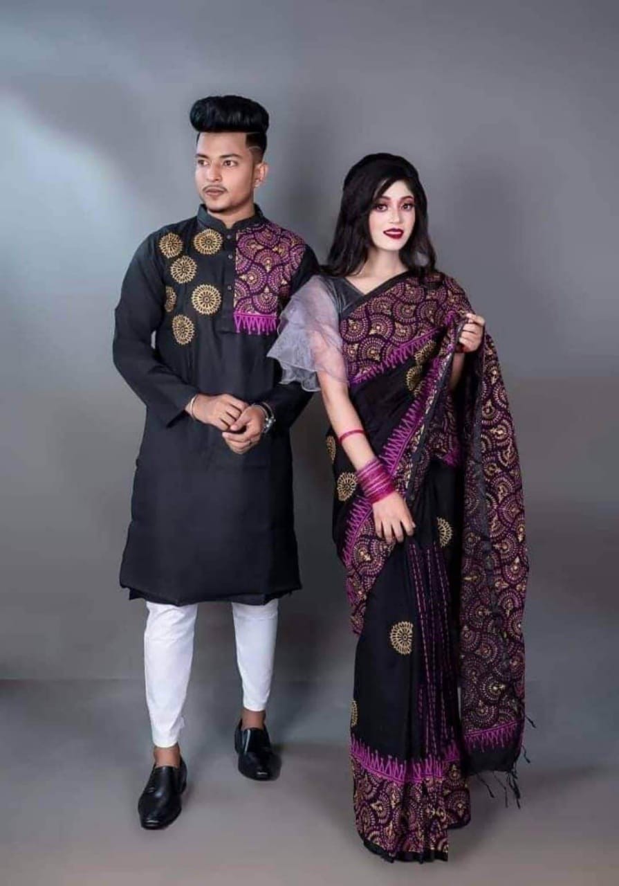 Occasional Dress, Couple Set, Matching Dress, Traditionally Dress for Sari & Panjabi