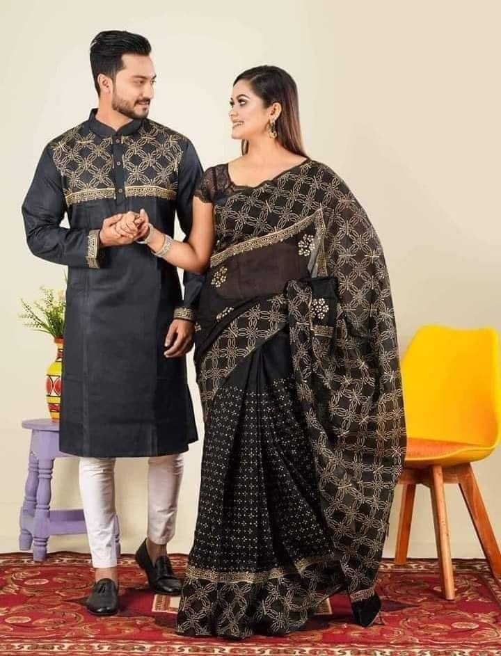 Occasional Dress, Couple Set, Matching Dress, Traditionally Dress for Sari & Panjabi