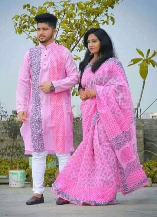 Occasional Dress, Couple Set, Matching Dress, Traditionally Dress for Sari & Panjabi