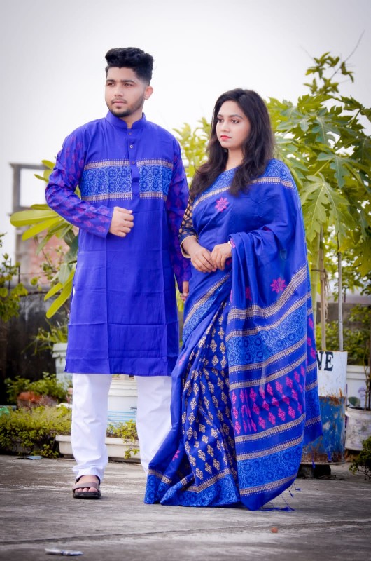 Occasional Dress, Couple Set, Matching Dress, Traditionally Dress for Sari & Panjabi