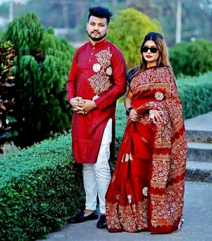 Occasional Dress, Couple Set, Matching Dress, Traditionally Dress for Sari & Panjabi