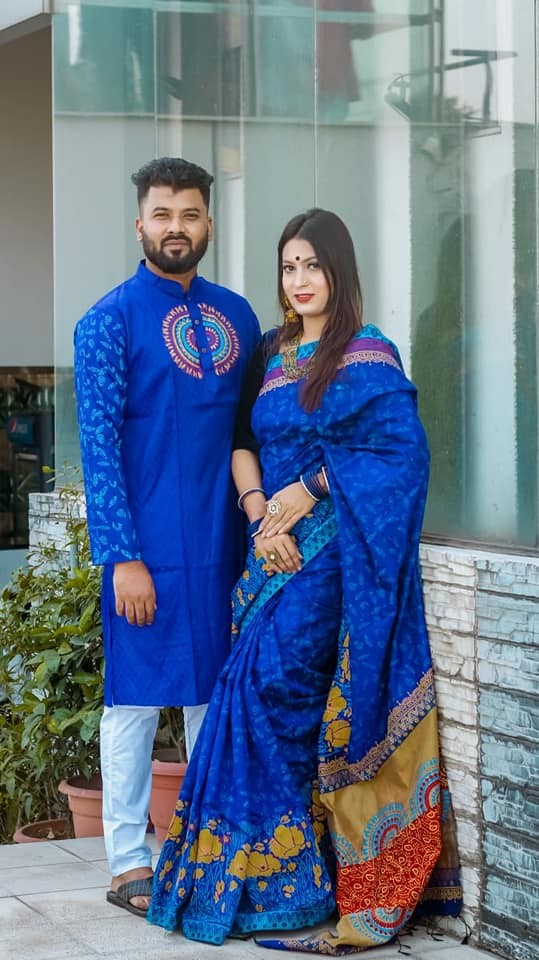 Occasional Dress, Couple Set, Matching Dress, Traditionally Dress for Sari & Panjabi