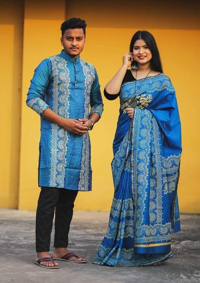 Occasional Dress, Couple Set, Matching Dress, Traditionally Dress for Sari & Panjabi