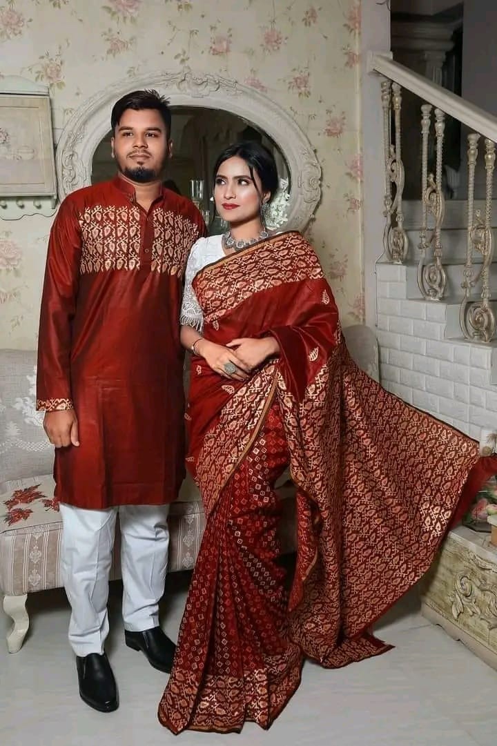 Occasional Dress, Couple Set, Matching Dress, Traditionally Dress for Sari & Panjabi