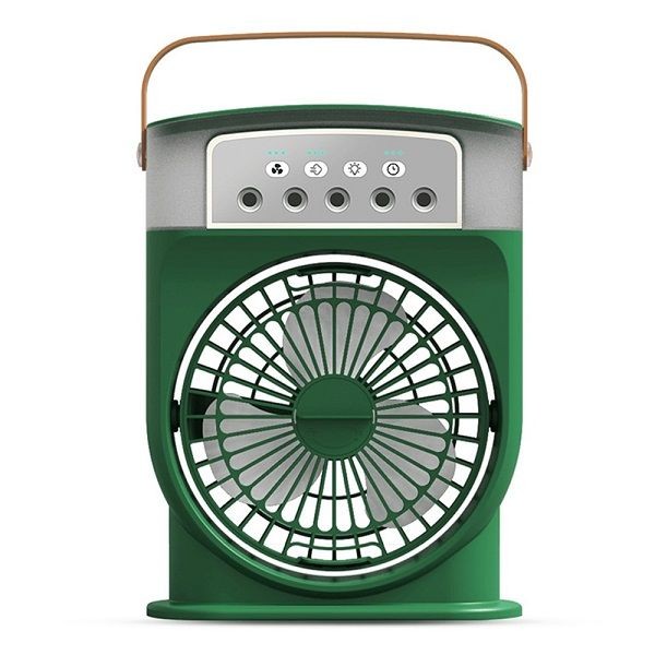 Rechargeable Air Cooler Mini Humidifier Fan With Mist Flow – Green Color