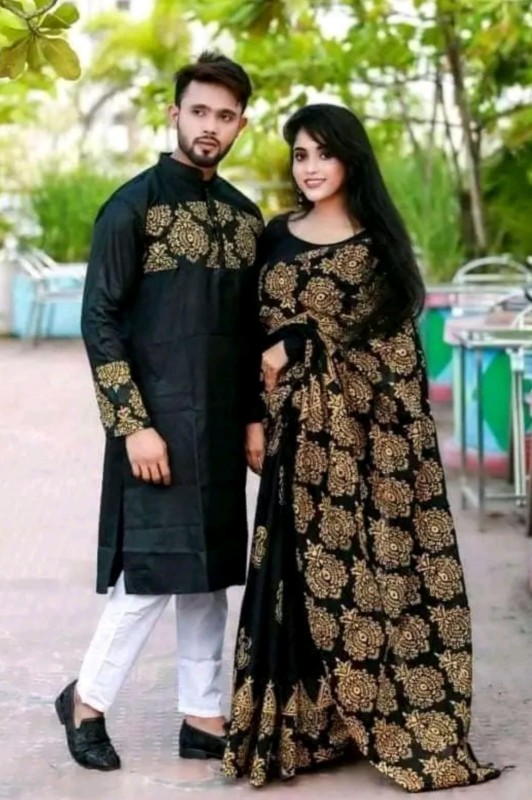 Occasional Dress, Couple Set, Matching Dress, Traditionally Dress for Sari & Panjabi