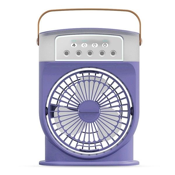 Rechargeable Air Cooler Mini Humidifier Fan With Mist Flow – Purple Color