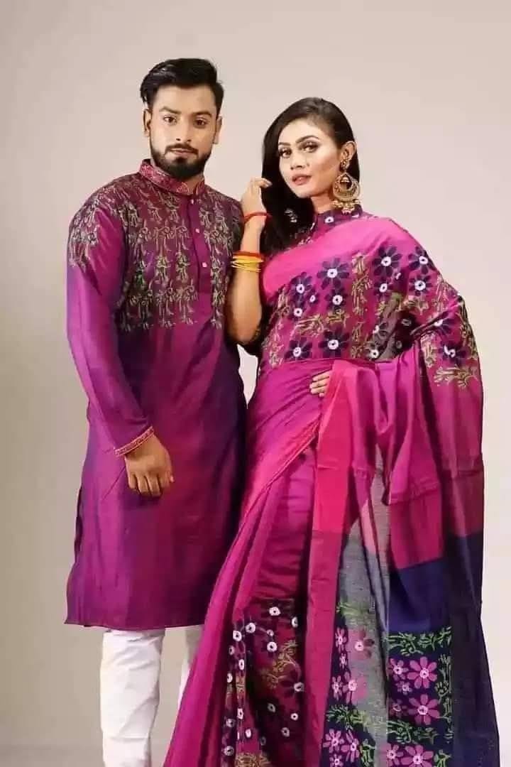 Occasional Dress, Couple Set, Matching Dress, Traditionally Dress for Sari & Panjabi