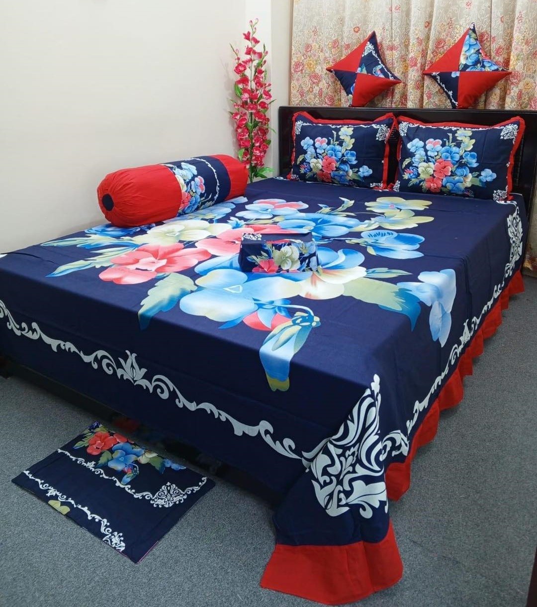 8 pieces king size Panel Bedcover set