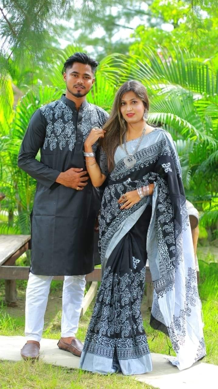 Occasional Dress, Couple Set, Matching Dress, Traditionally Dress for Sari & Panjabi