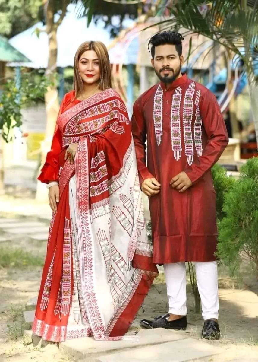 Occasional Dress, Couple Set, Matching Dress, Traditionally Dress for Sari & Panjabi